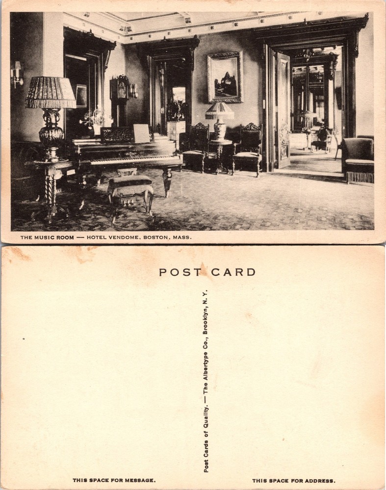 Music Room Hotel Vendome Boston MA Postcard
