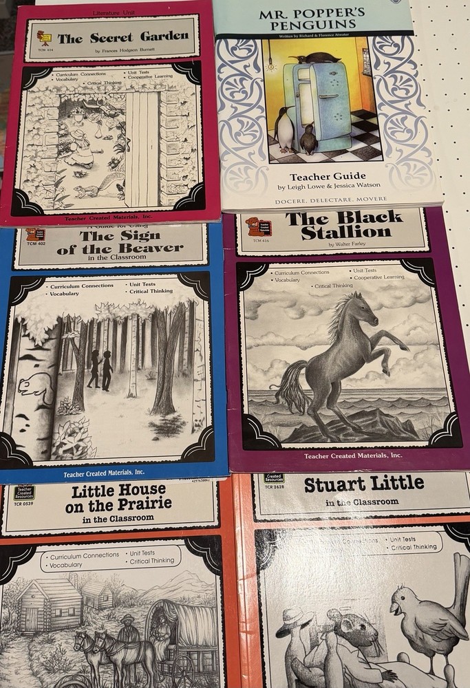 Teacher Created Resources literature guide lot of 6 books