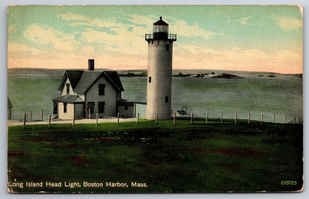 Long Island Head Light Boston Harbor MA C1910s DB Postcard Y11