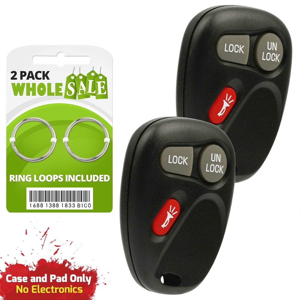 2 Replacement For 2001 2002 Chevrolet Silverado Key Fob Remote Shell Case