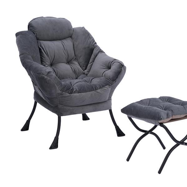 Modern Cotton Fabric Lazy Chair for Living Room, Contemporary Lounge Chair, S