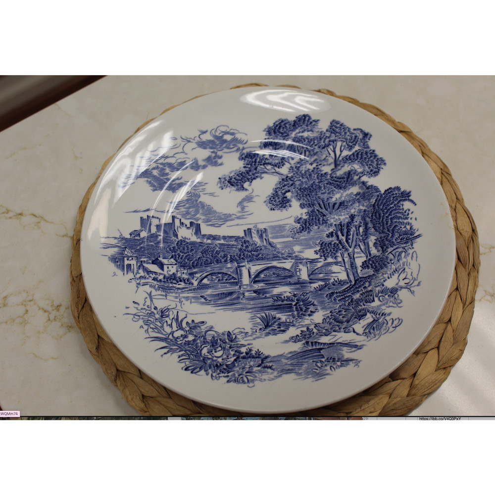 Blue and white Wedgewood plate