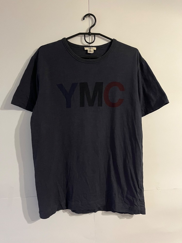 YMC You Must Create Big Logo Men's Navy Blue Cotton Tee Shirt Size M