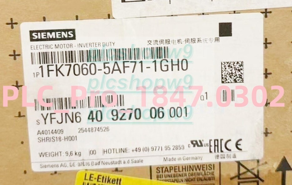 1PCS Brand New Unopened Siemens 1FK7060-5AF71-1GH0 Servo Motor DHL  Fast ship
