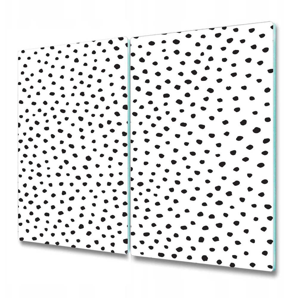 Black & White Minimalistic Scandinavian Glass Worktop Saver Dots, 2x30x52
