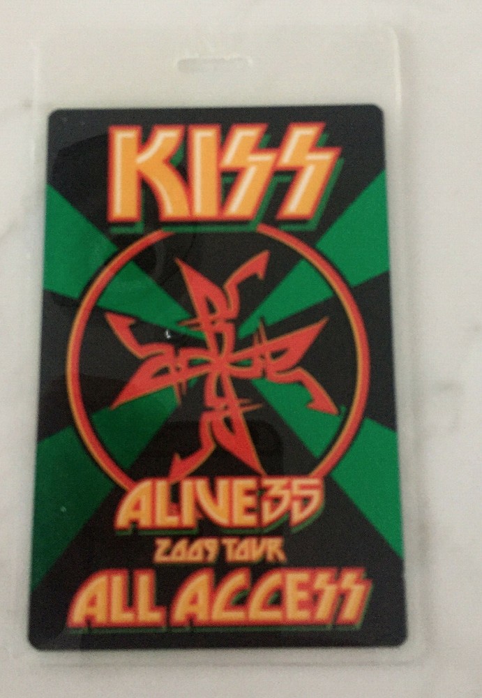 KISS BACK STAGE PASS Alive 35 All Access foil Laminated Tour pass Gene Paul