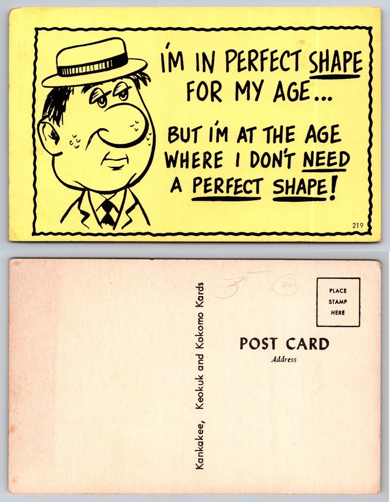 Vintage Humorous Postcard Man Cartoon 