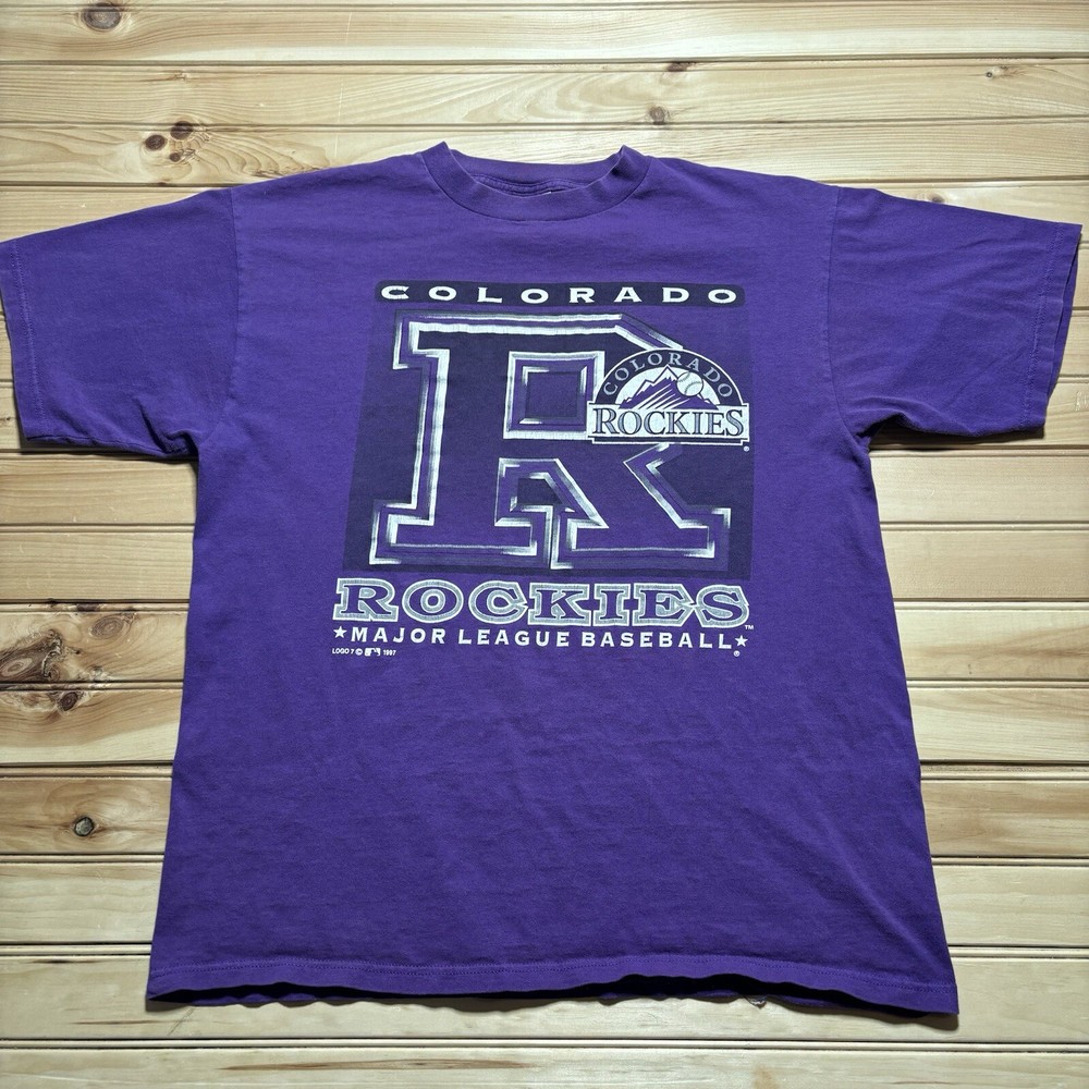 Vintage 90s Colorado Rockies MLB 3D Logo Baseball 1997 Single Stitch Shirt - XL
