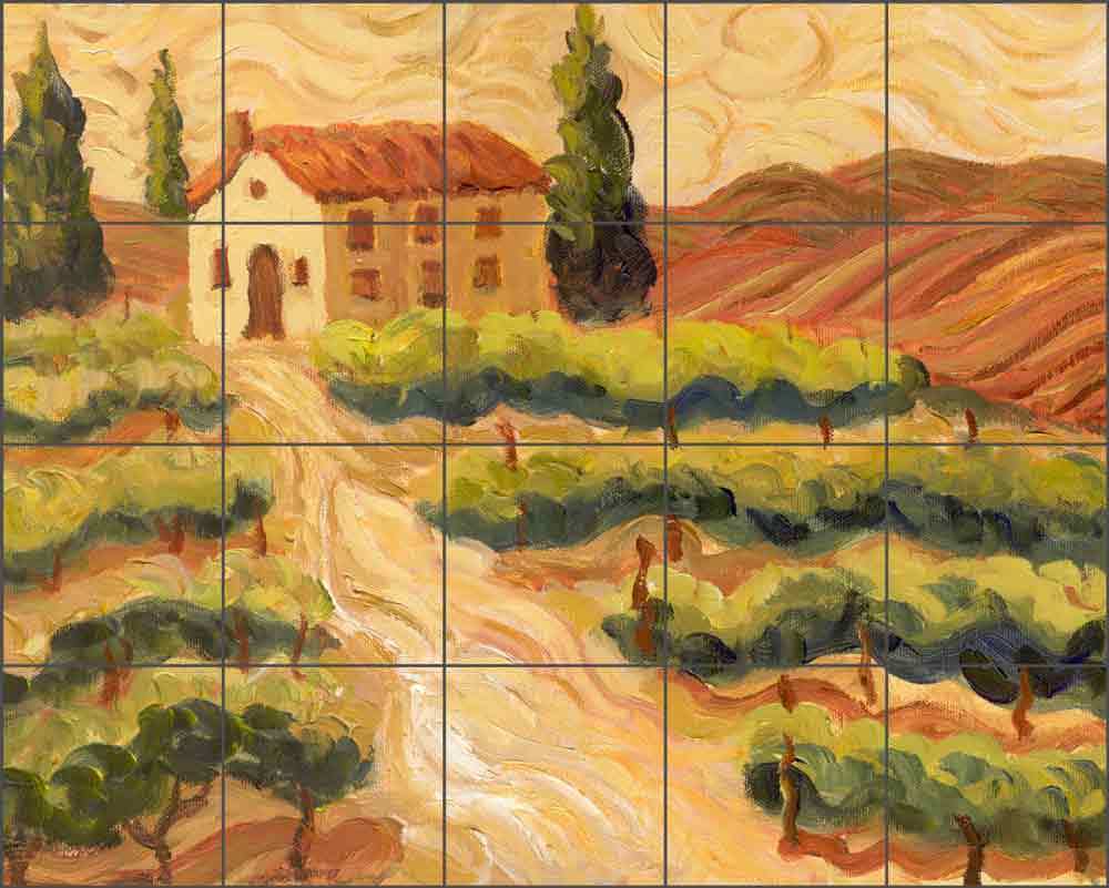 Tuscan Tile Backsplash Margosian van Gogh Ceramic Mural Art JM127
