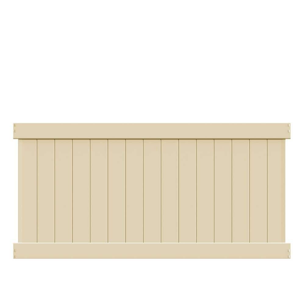 4ft x 8ft Sand Vinyl Fence Panel - Unassembled - Durable & Low Maintenance