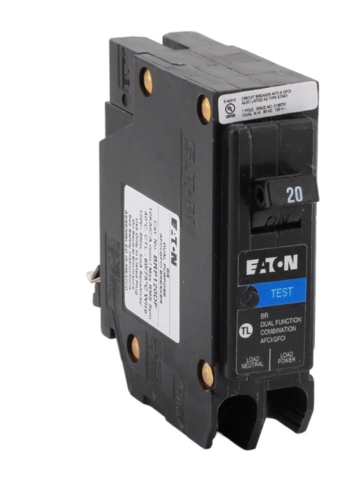 ****Quantity 20****Eaton BRP120DF AFCI/GFCI, Plug on Neutral, Circuit Breake