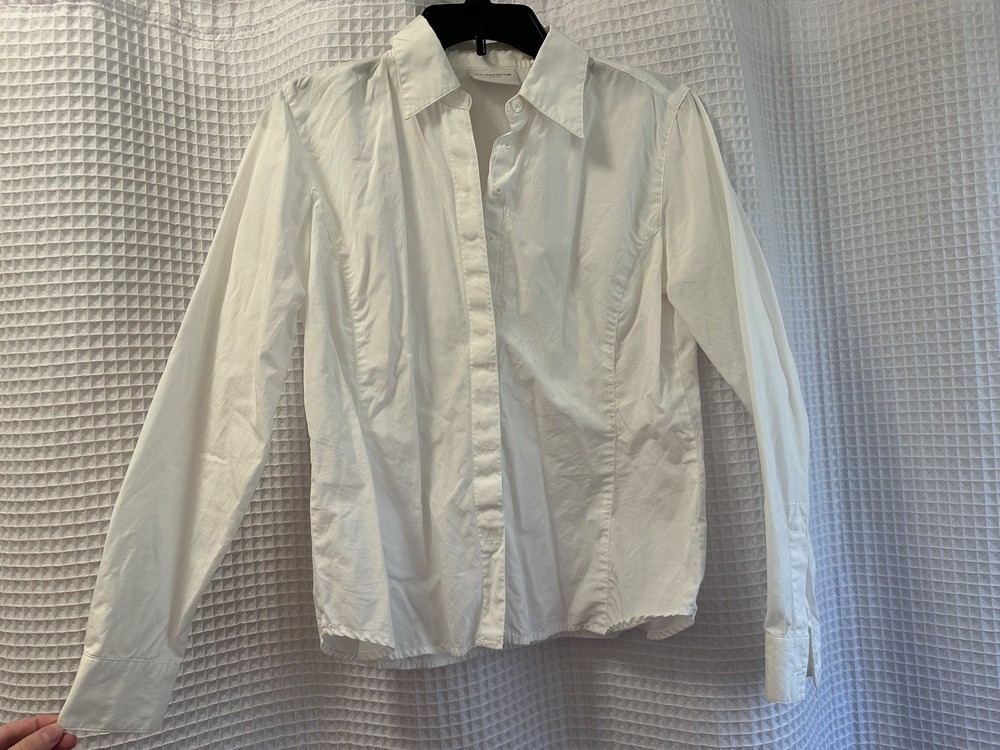 Vintage Liz Sport Women's White Button Up Size Medium