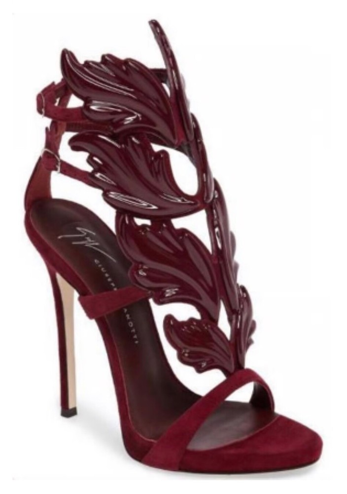 Giuseppe Zanotti Coline Burgundy Wing Heels with Cruel Detail