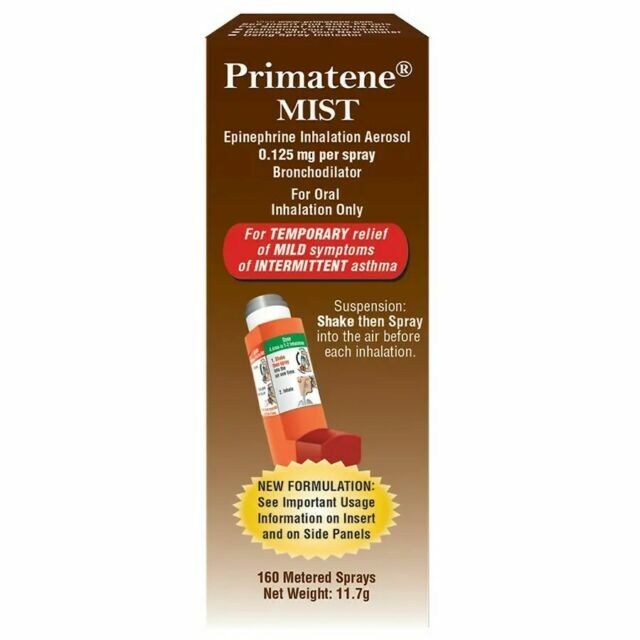 4 Pack Primatene Mist Epinephrine Inhalation Aerosol 160 Sprays Exp 2027