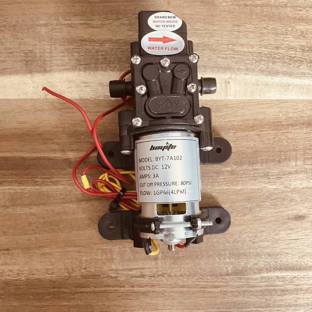 Bayite 12V 3A DC Water Pump, 80 Psi Cut Off, Self Priming, Barely Use