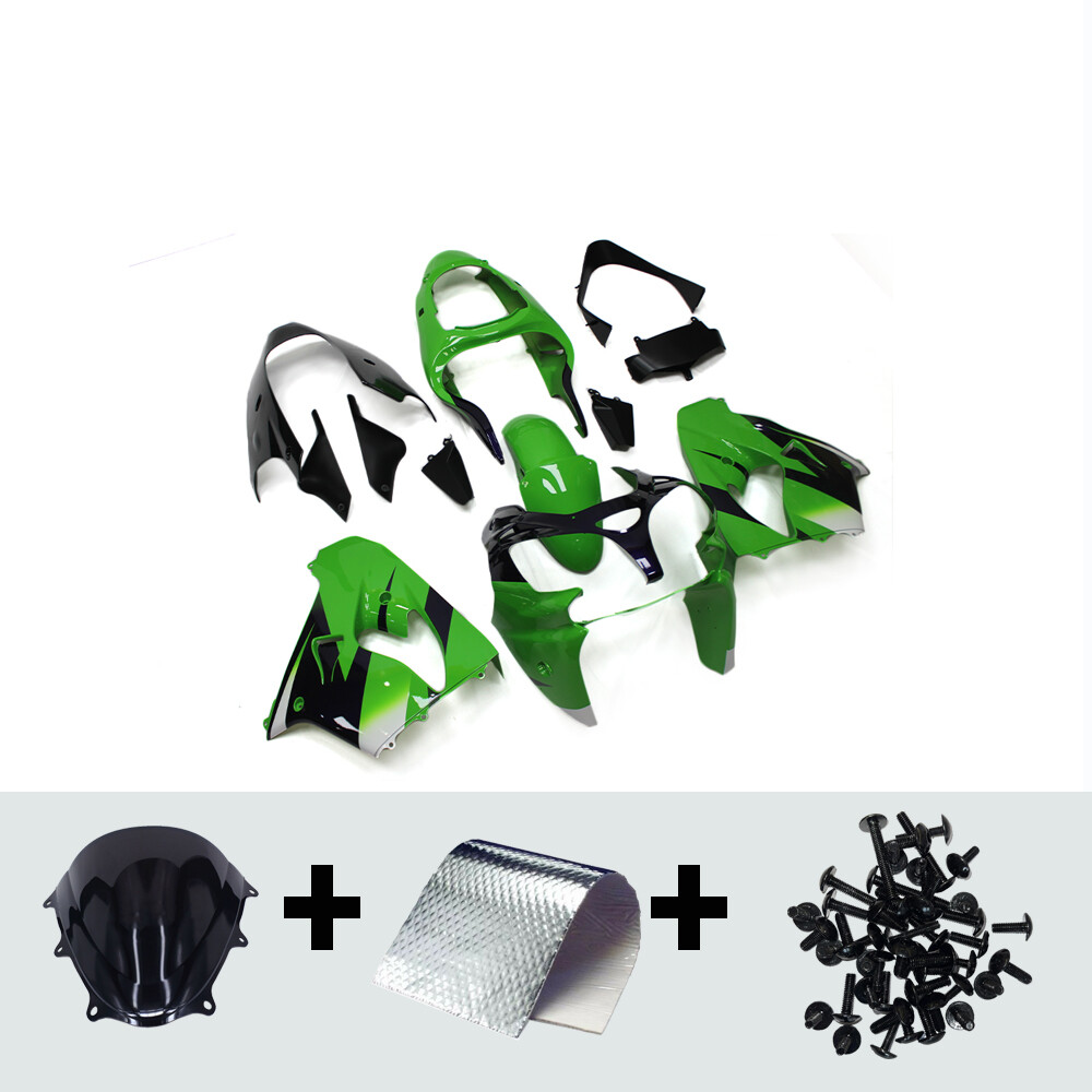 Green Blue Fairings for Kawasaki ZX9R Ninja ZX-9R 2000 2001 Injection Bodywork