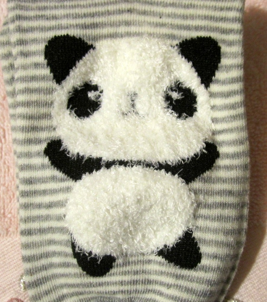 Soft Gray and White Panda Bear Socks for Cozy Comfort