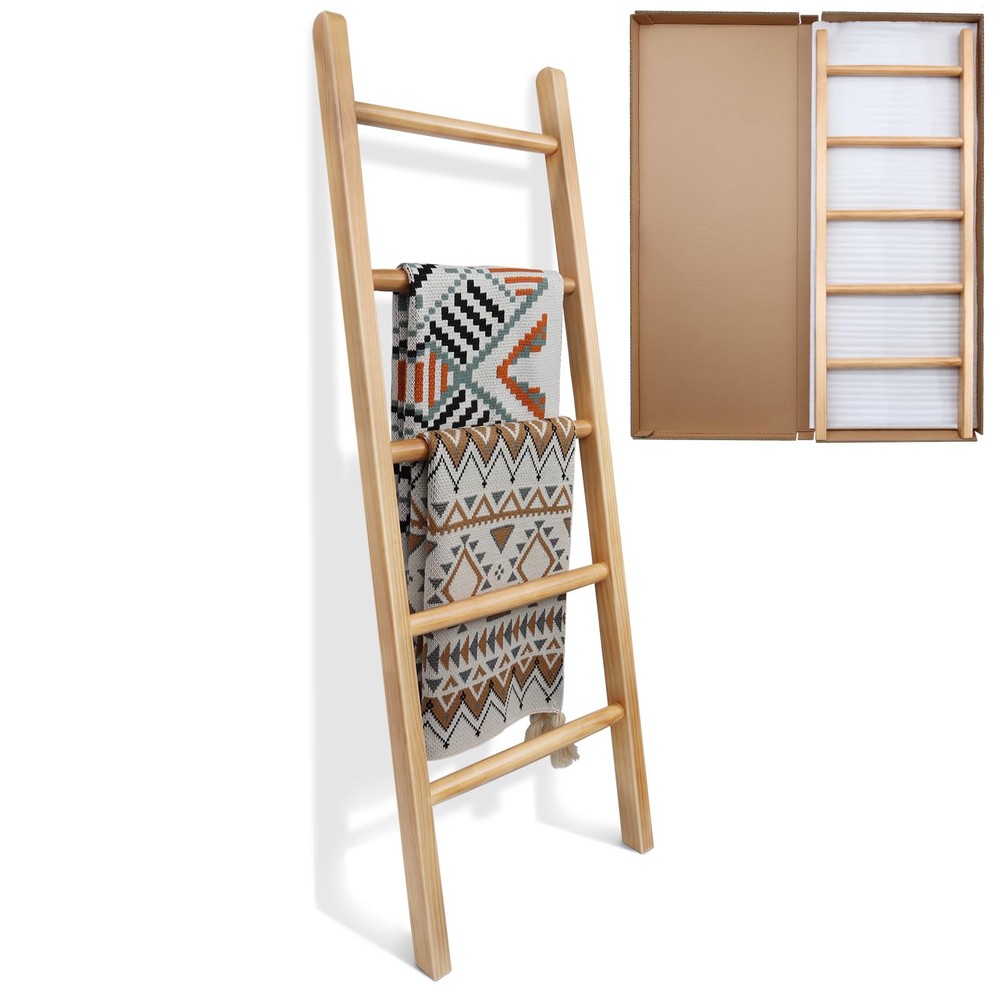 Wooden Blanket Ladder Living Room Fully Assembled 5ft (57
