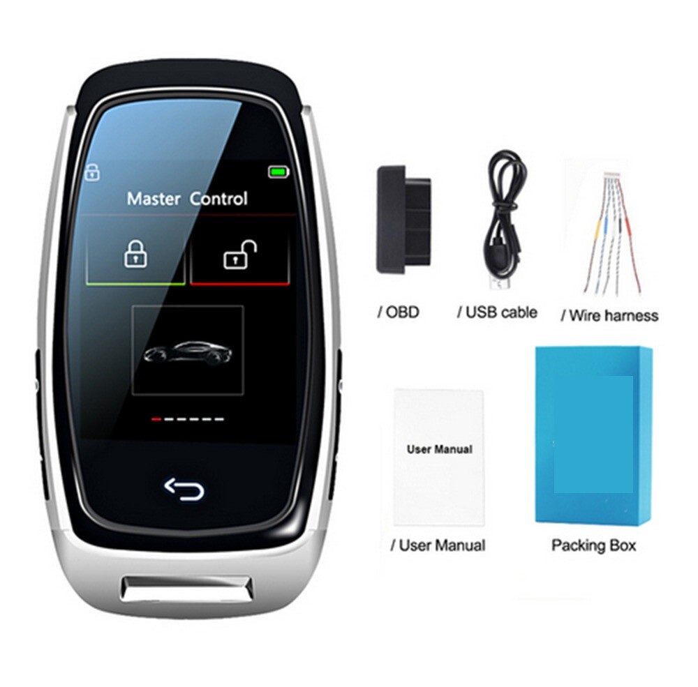 Smart LCD Touchscreen Keyless Remote for Car Lock/Window Control  