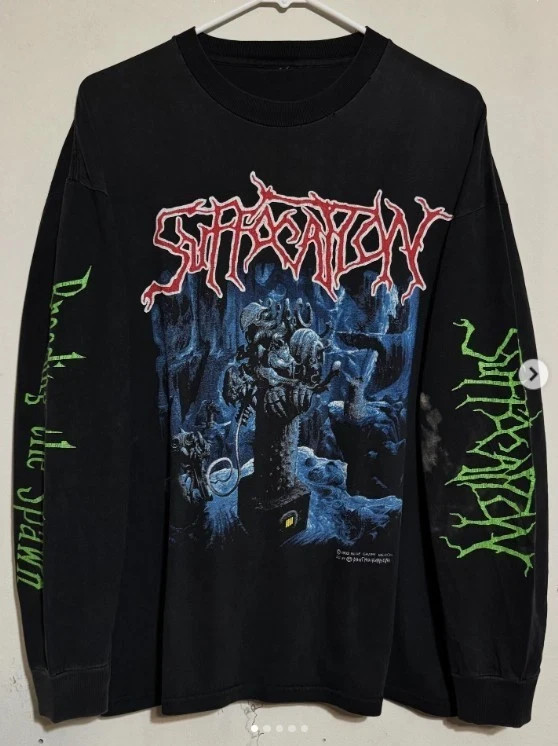 Suffocation-Breeding The Spawn Vintage Long Sleeves Shirt S-4XL Reprint
