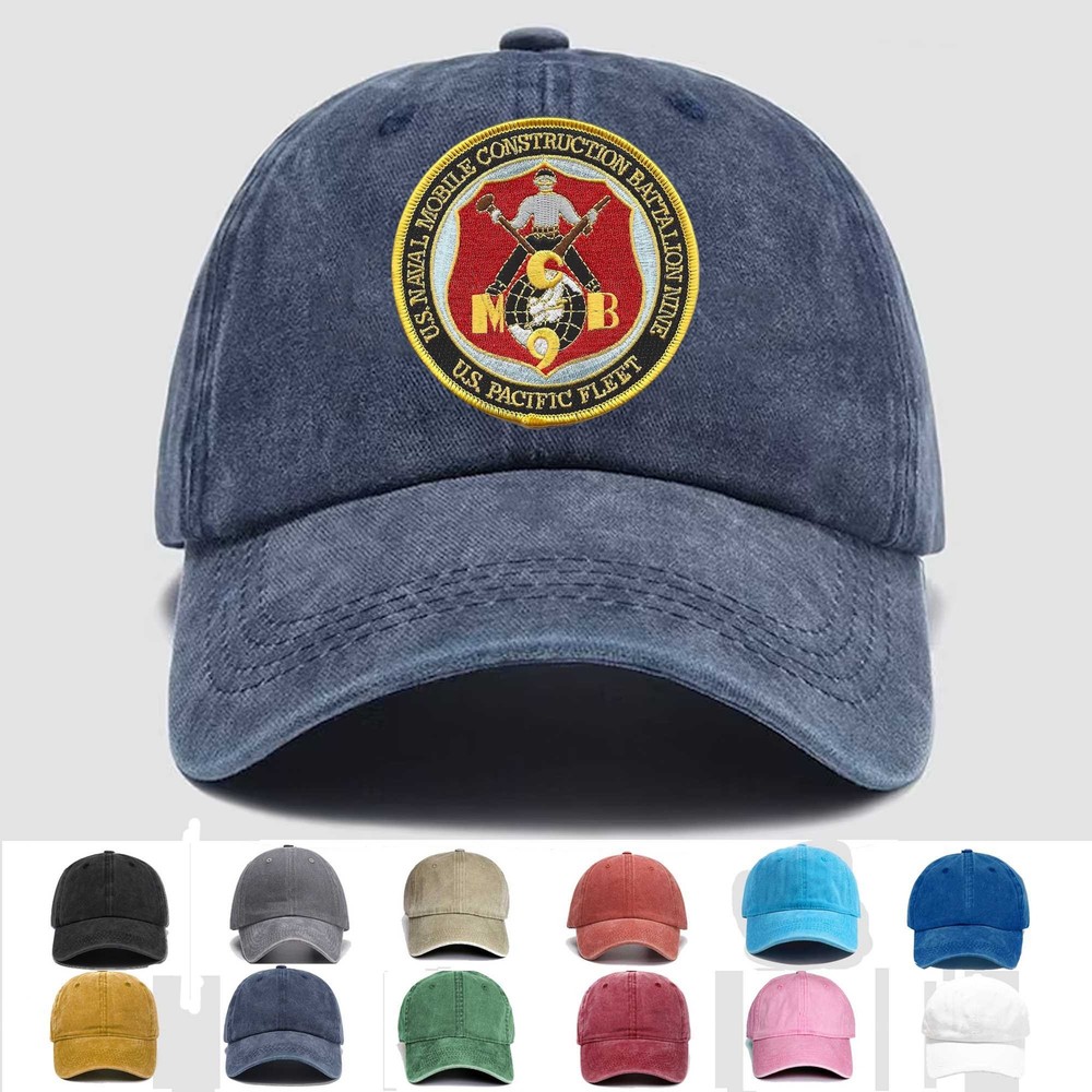 Custom Embroidered Hat 9th Mobile Construction Battalion, Veteran Cap, Gift Idea