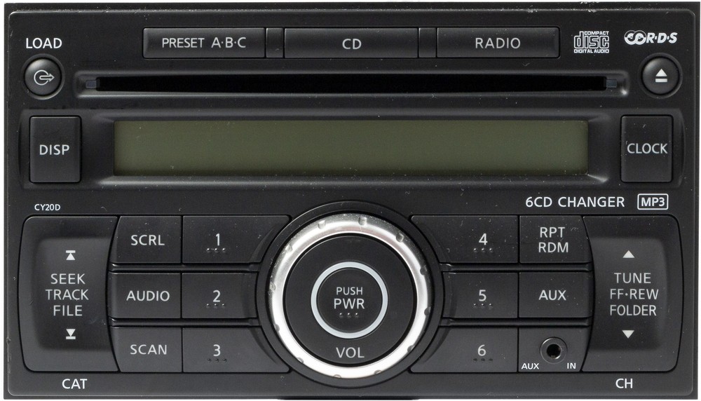 2007-2009 Nissan Versa AM FM Radio 6 Disc CD MP3 Player 28185EM31C Face CY20D