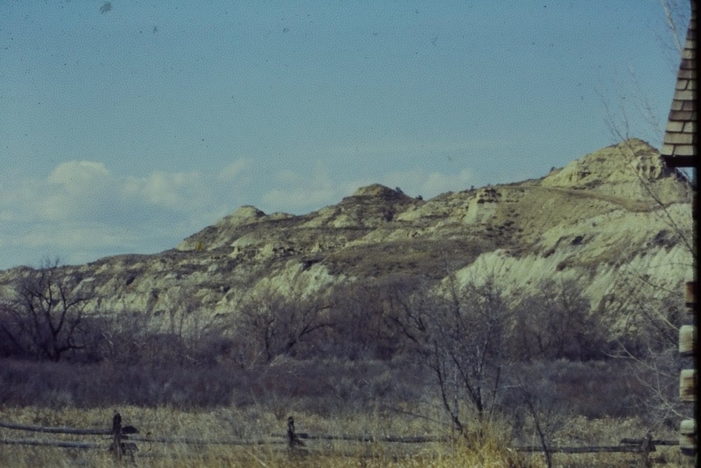 c1960's 35mm Slide Badlands National Park Landscape South Dakota Hills Fence