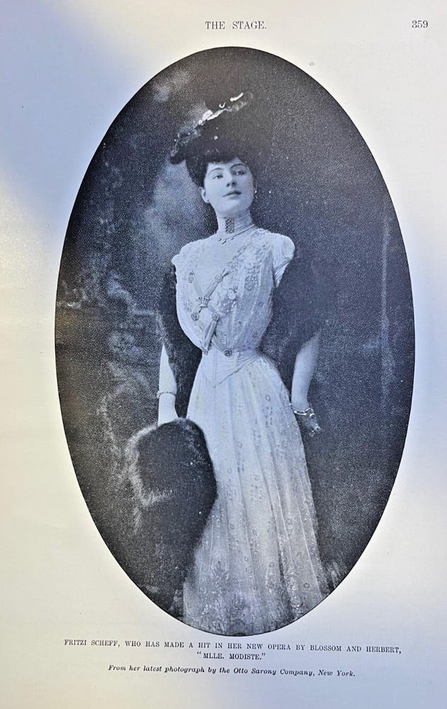 1905 Vintage Magazine Illustration Actress Fritzi Scheff