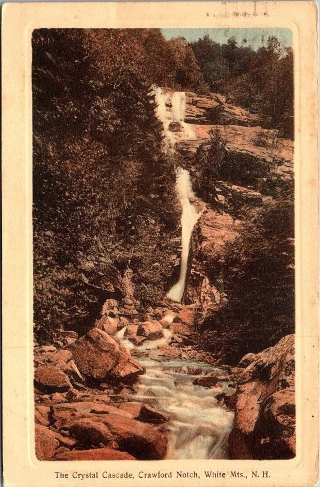 Postcard The Crystal Cascade White Mtns NH 1911 White Border