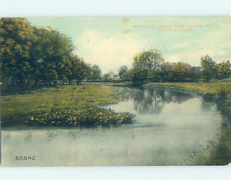 Divided-back NATURE SCENE Aurora - Near Chicago Illinois IL m/09 AD7388