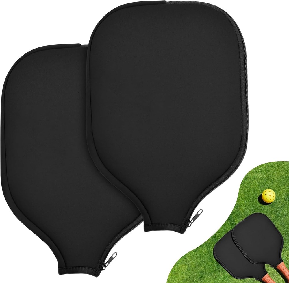 2 Pcs Universal Pickleball Paddle Covers 8.6x12.2in Zippered Case