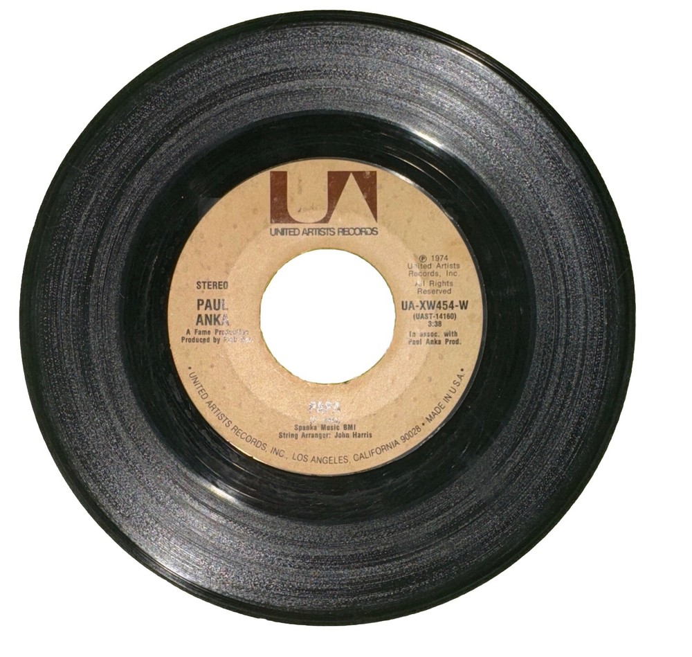 Paul Anka: (You’re) Having My Baby / Papa, Vinyl 45 RPM, 1974, FAST SHIPPING!