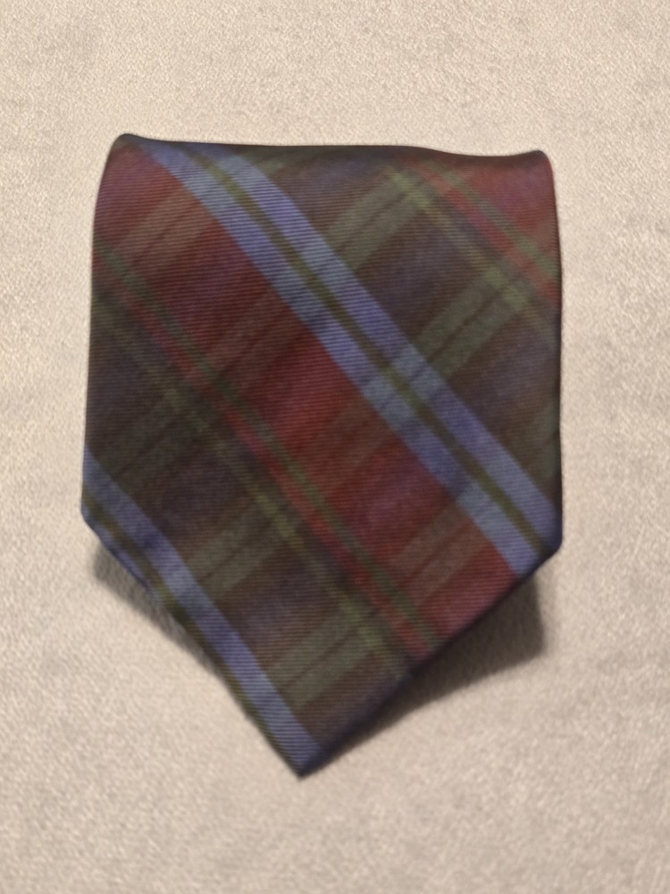 Polo Ralph Lauren Men's 100% Silk Handmade Necktie Made In USA Tricolor
