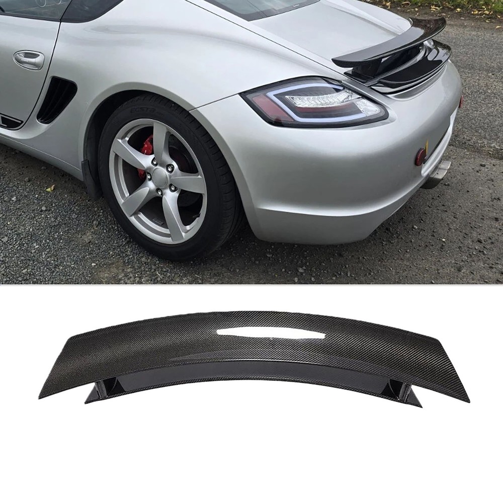 For Porsche 987 Cayman Coupe 05-12 Real Carbon Fiber Rear Trunk Spoiler Wing Lip