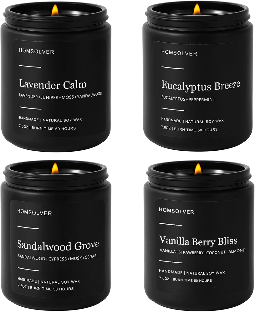 Set of 4 Scented Candles, Candles for Men, Scented Candles for Home Decor, Gifts