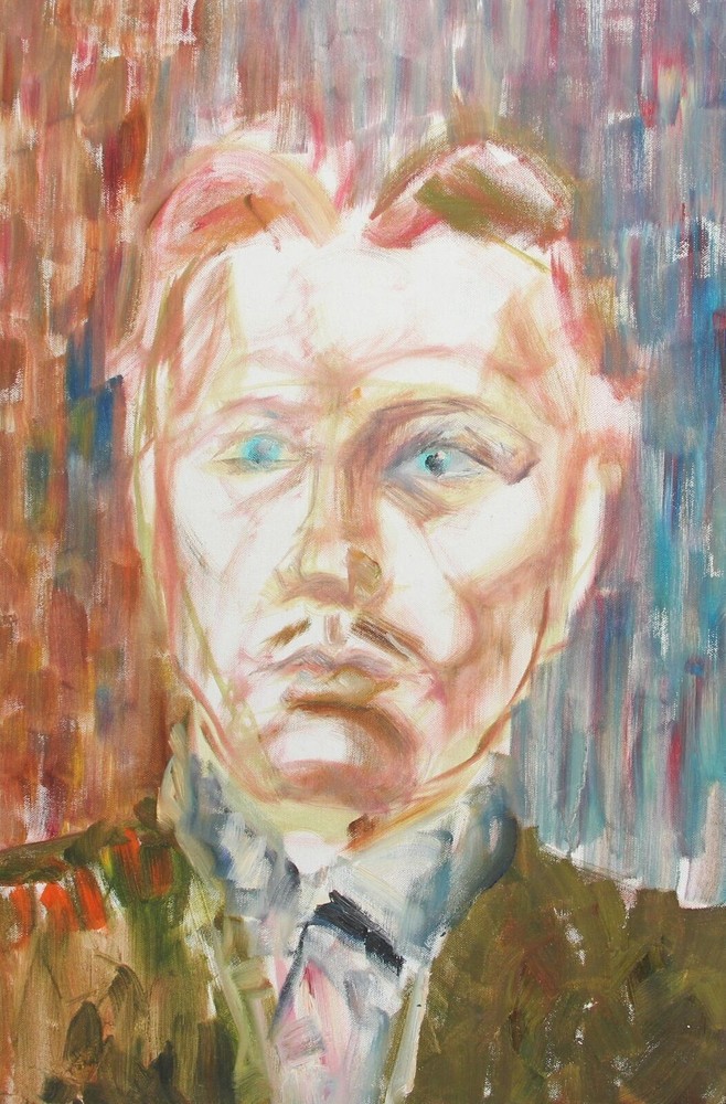Abstract oil painting of a striking man portrait-image