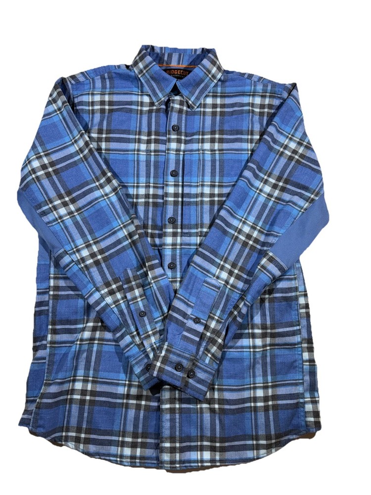 Ridgecut Toughwear Flannel Shirt Men’s Large Blue Plaid Long Sleeve