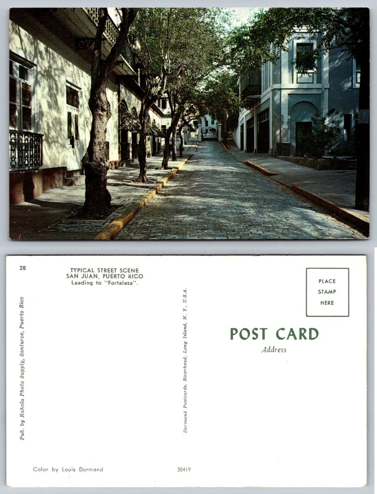 San Juan Puerto Rico Cobblestone Street Scene Fortaleza Dormand Postcard