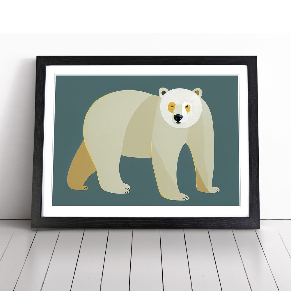 A Marvellous Polar Bear Framed Canvas Wall Art Print Poster Picture, Home Decor