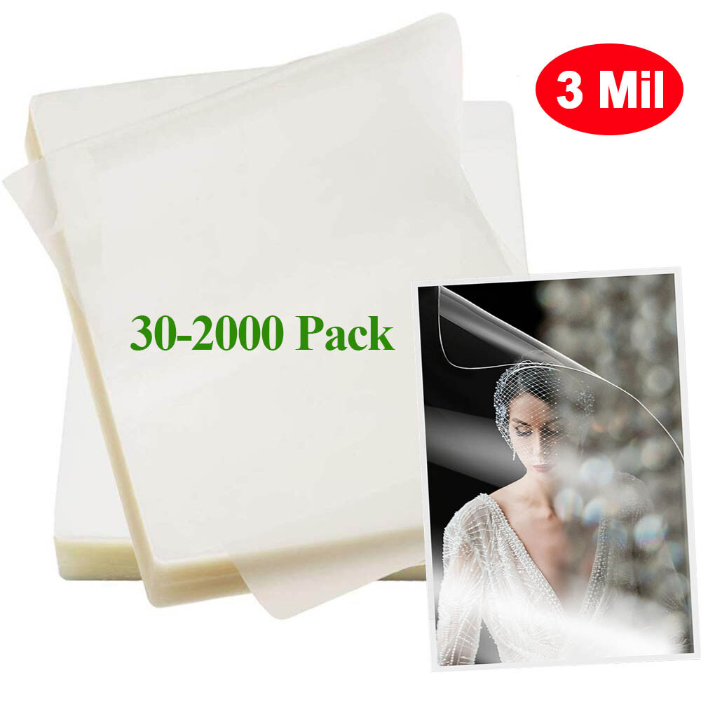 30-2000 Thermal Laminating Pouches 9x11.5 Letter Size Laminator Sheet Photo File