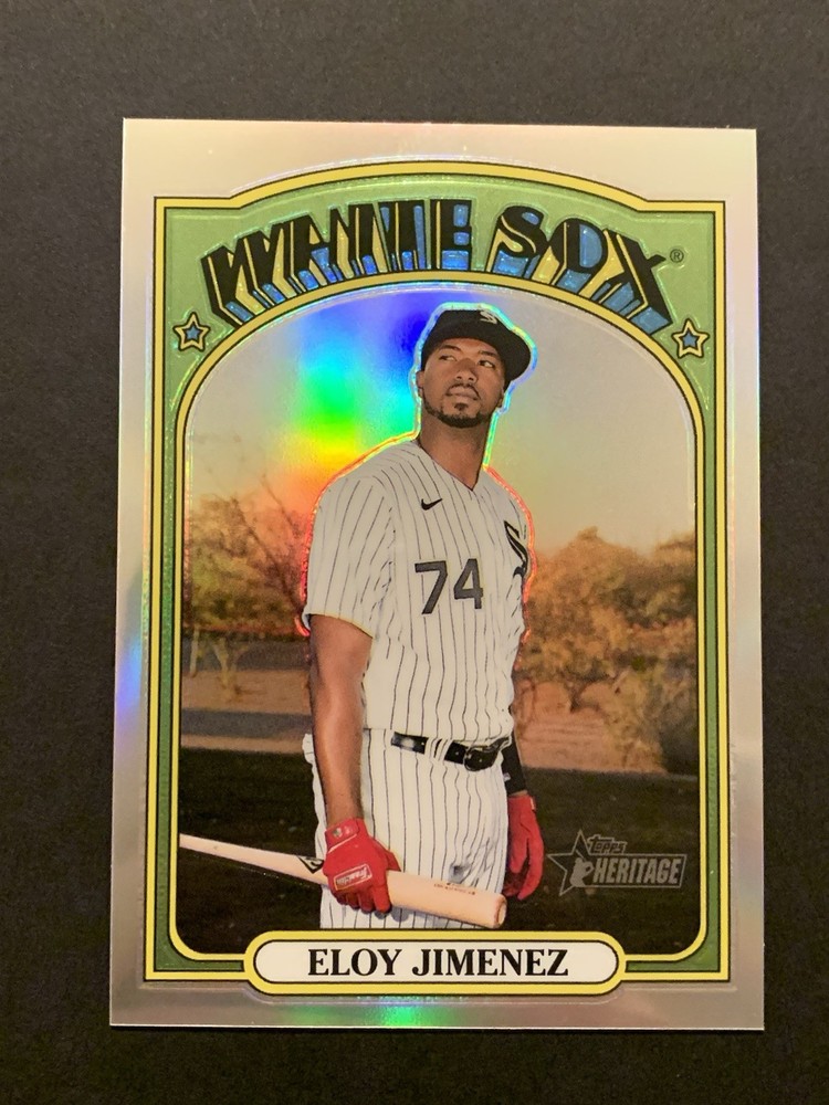 ELOY JIMENEZ (297/572) (CHROME REFRACTOR SP) 2021 Topps Heritage #191 WHITE SOX