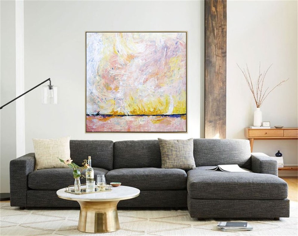 Abstract Painting Original Large Acrylic Canvas Wall Art Expressionism Colorful