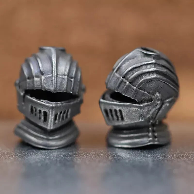 Brass Samurai Helmet Paracord Knife Bead for EDC Lanyard DIY Charm