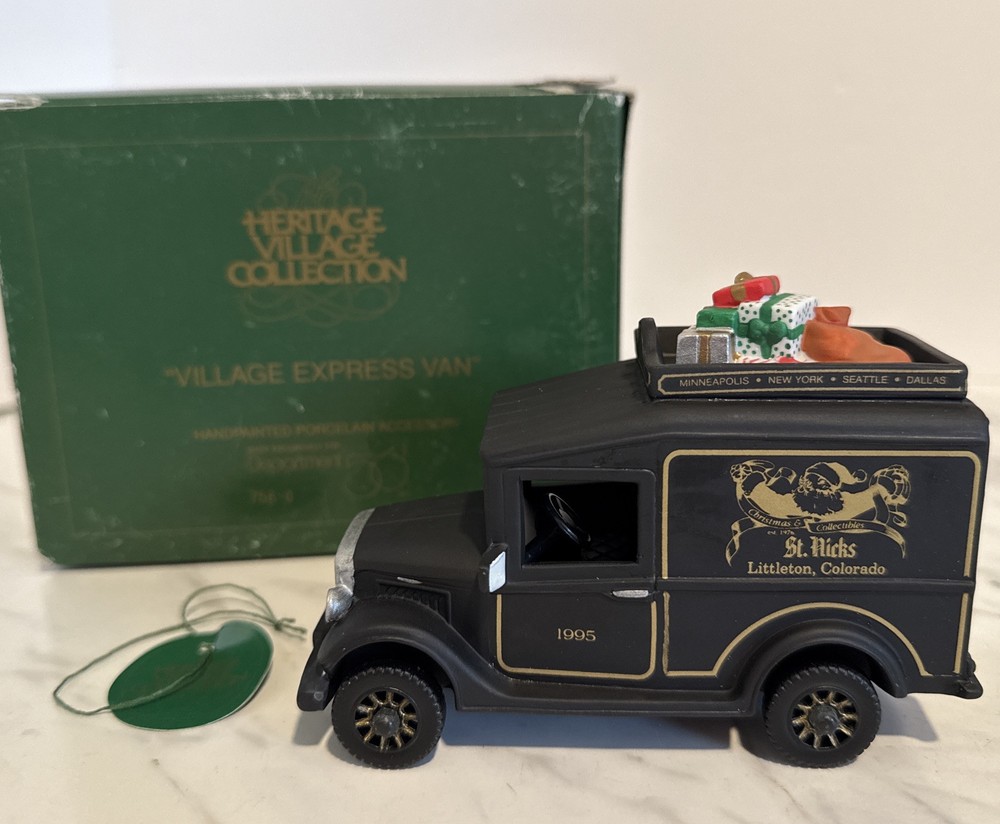 1995 Dept 56 Black Village Express Van St Nicks Littleton CO 7560