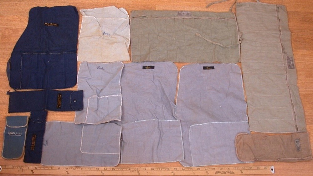 Vintage Lot 12 Cloth Flatware Silverware Storage Anti Tarnish Bag & Roll