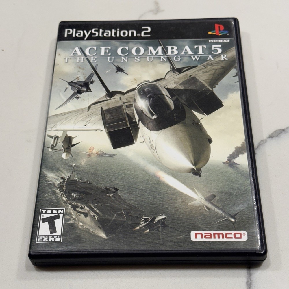 Ace Combat 5: The Unsung War (PS2 2004) Complete CIB Manual TESTED FREE SHIPPING-image