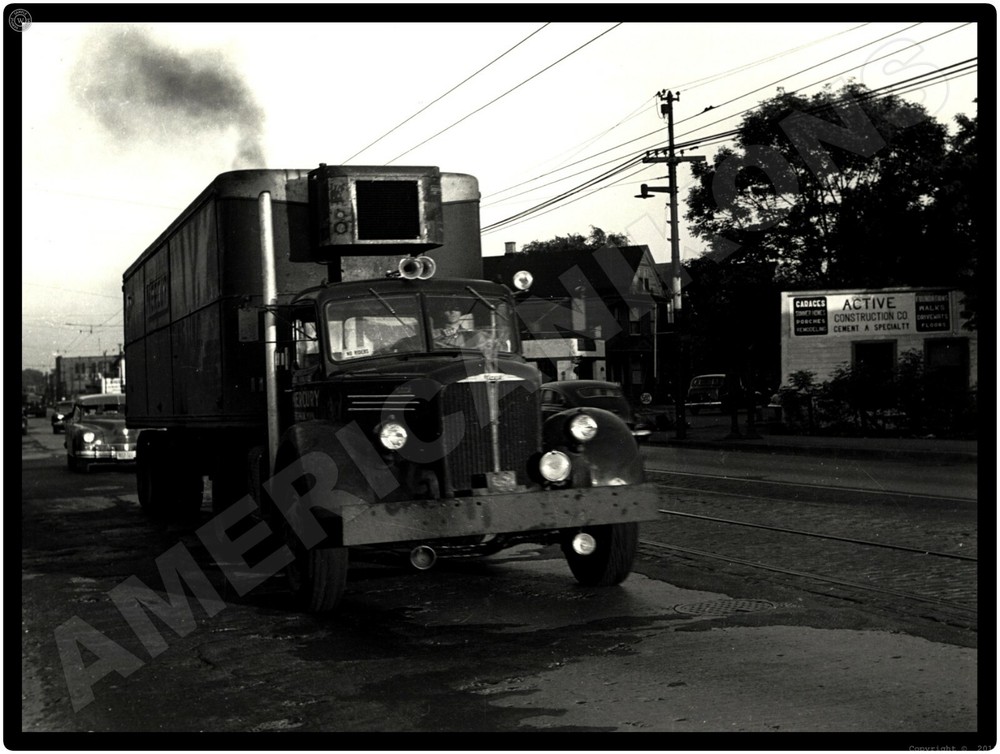 Mack Trucks New Metal Sign: Chicago 1949 Street Scene - Mercury