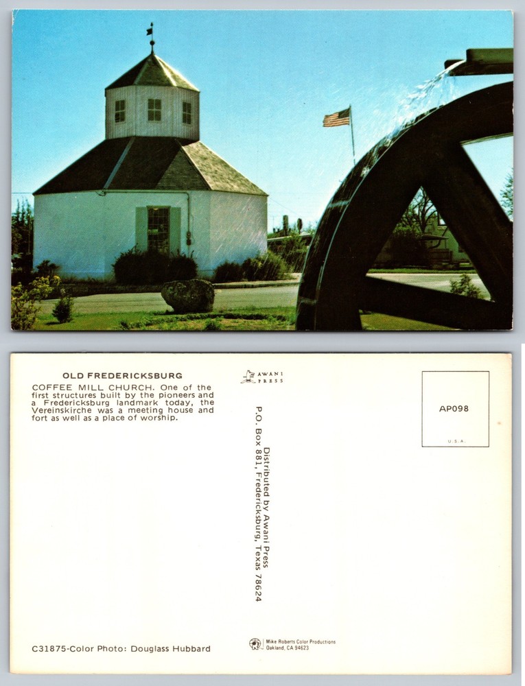 Coffee Mill Church Old Fredericksburg TX Postcard