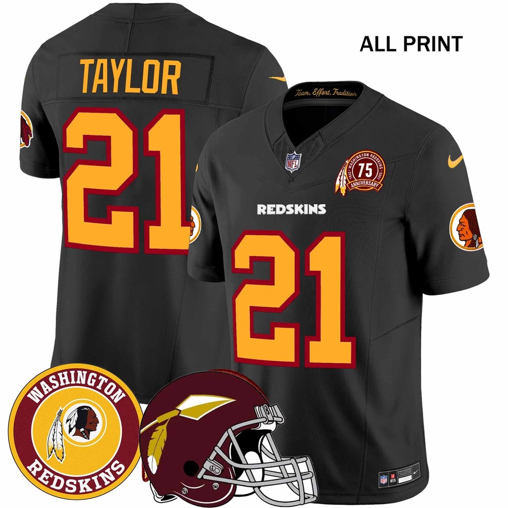 Washington Redskins 75th Anniversary Sean Taylor #21 Football Jersey with Full Print