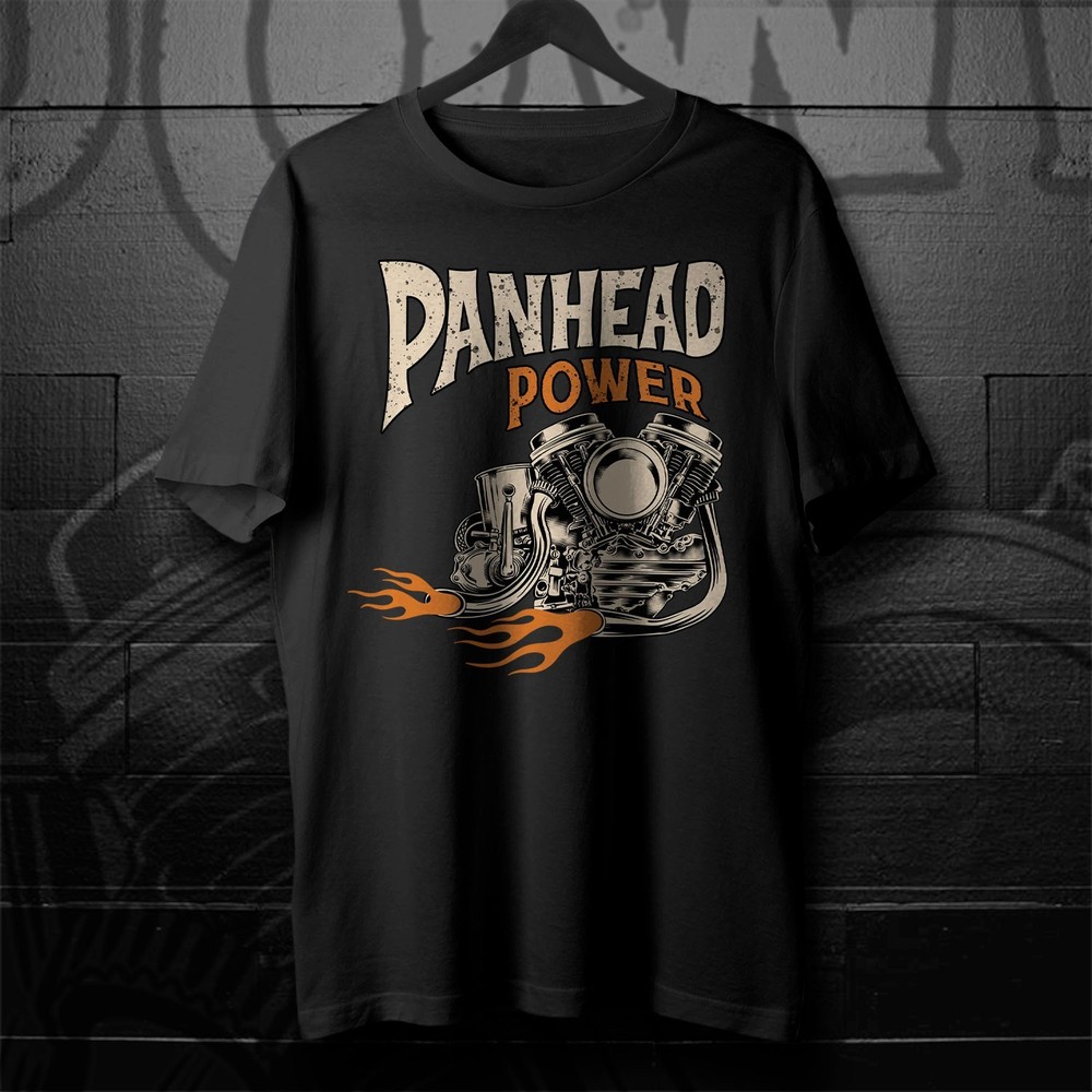 Motorcycle T-shirt for Harley Davidson Panhead fans - Panheads Power
